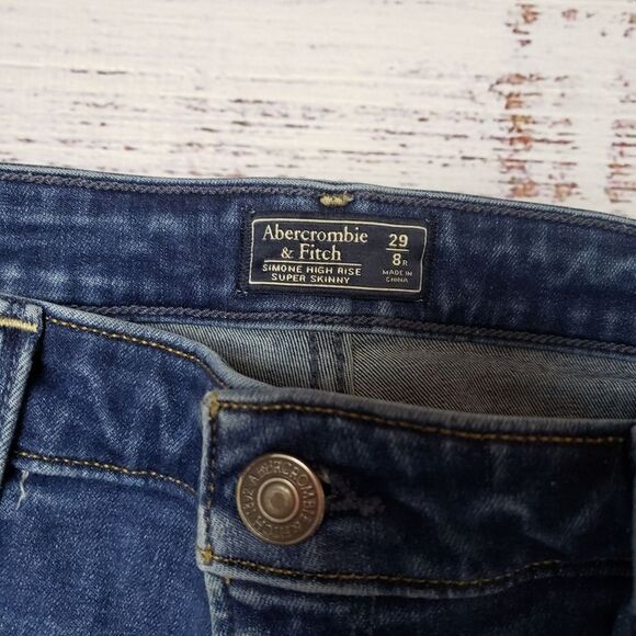Abercrombie & Fitch Simone High Rise Super Skinny Distressing distressed Size 29 - Picture 9 of 10